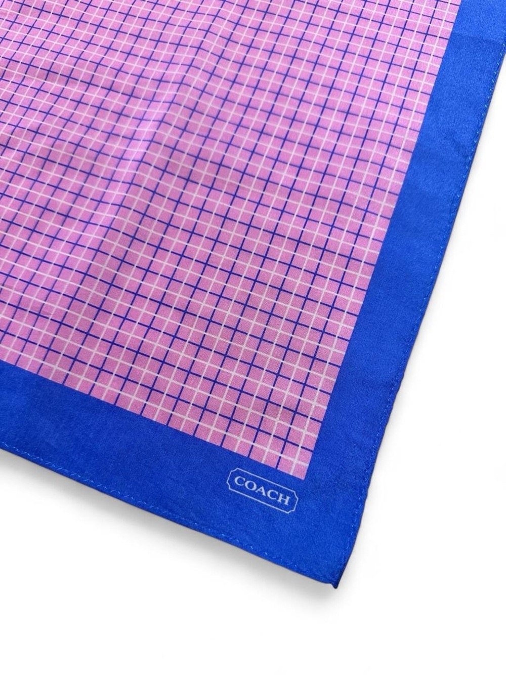 Coach Pink and Blue Plaid Scarf